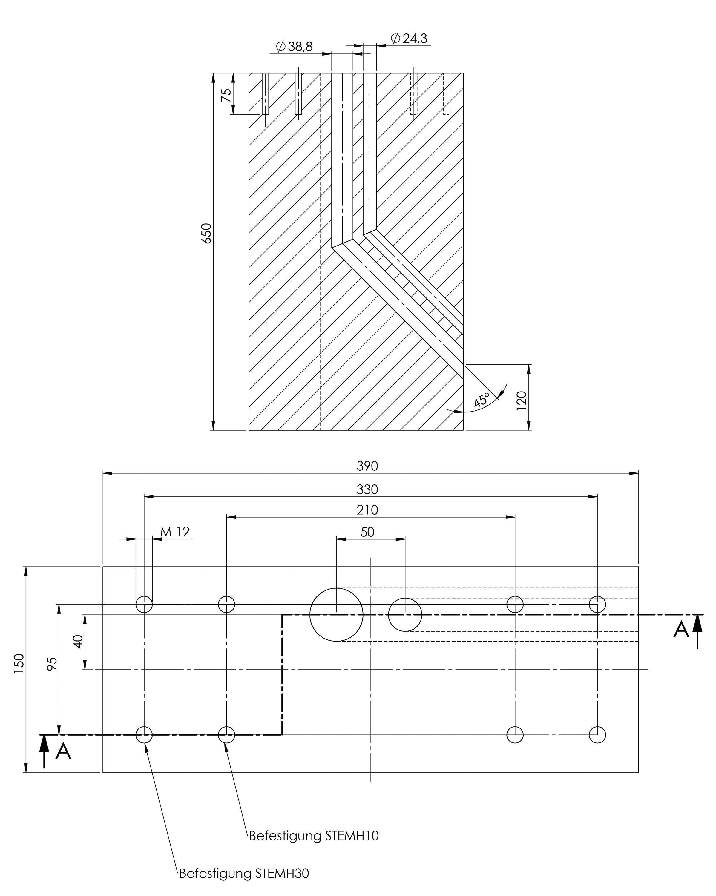 ABL EMH9999 Betonfertigfundament für Stelen POLEM4 und POLEMH1/2/3