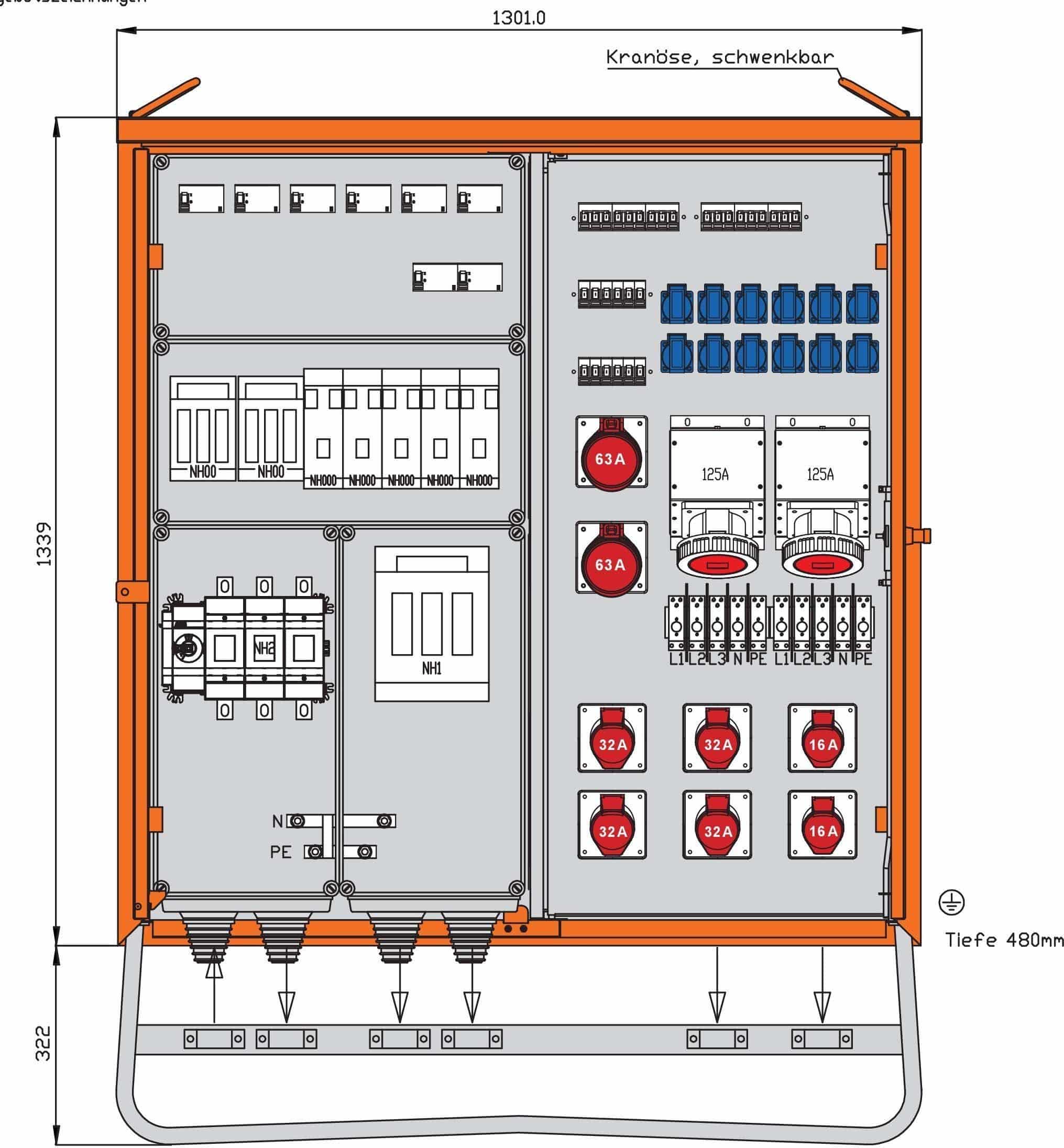 Walther Electric WV0622R1 Verteilerschrank 246kVA