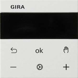 Gira 539427 S3000 Raumtemperaturregler BT, System 55, reinweiß seidenmatt