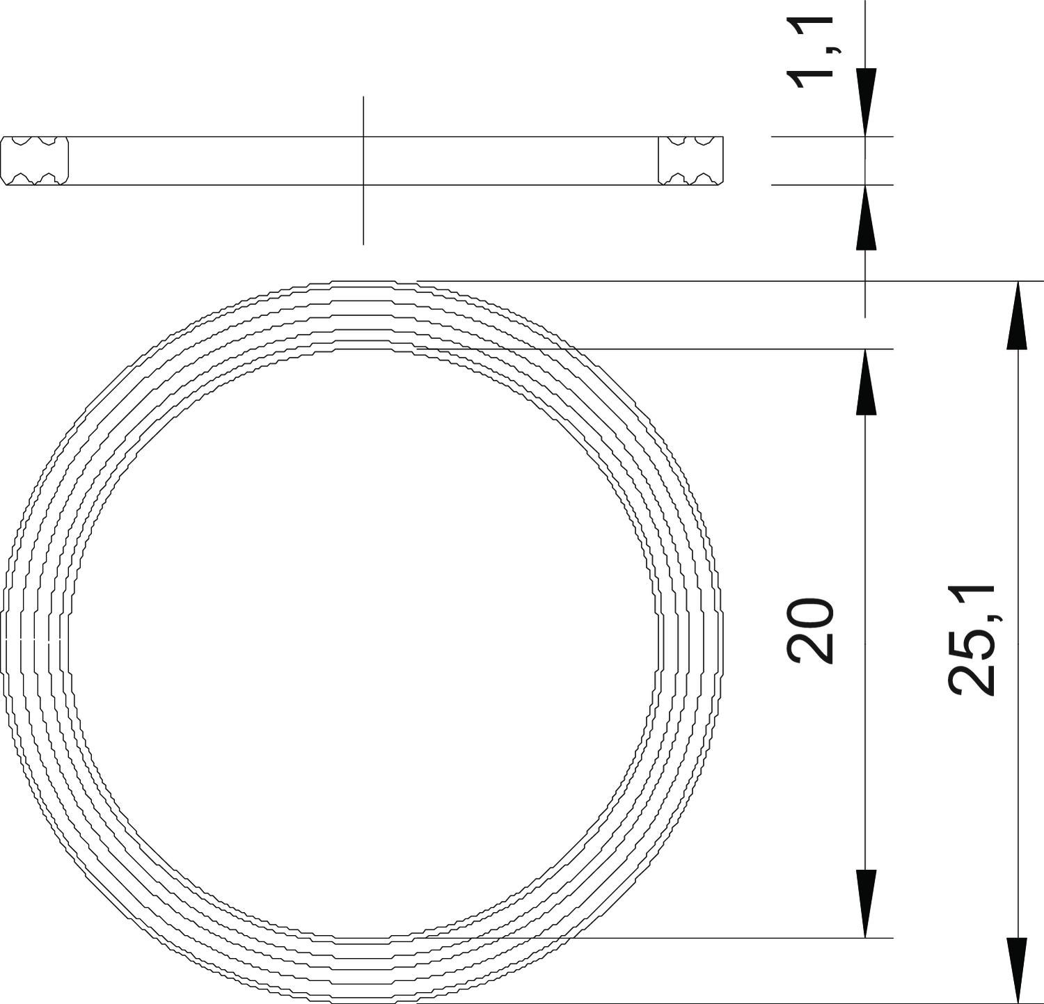 OBO Bettermann 2030012 Anschlussgewinde-Dichtring, metrisch für V-TEC VM20 LGR Kabelverschraubung M20