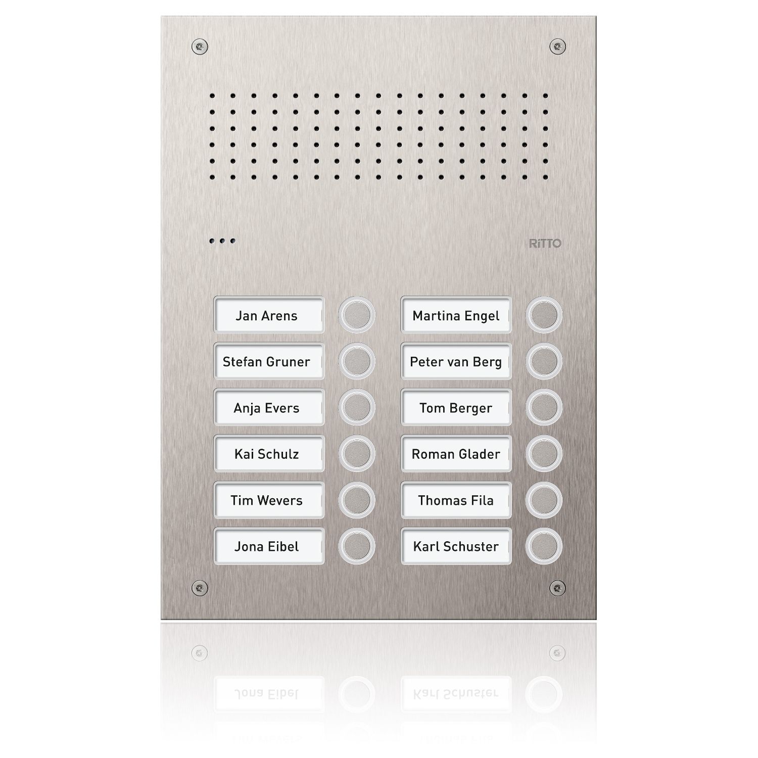 Ritto RGE1812325 Acero Pur Edelstahl-Türstation für 12 WE Unterputz