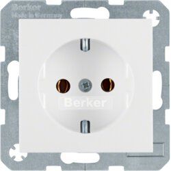 Berker 41431909 Schutzkontakt-Steckdose mit Schraub-Liftklemmen, S.1/B.3/B.7, polarweiß matt