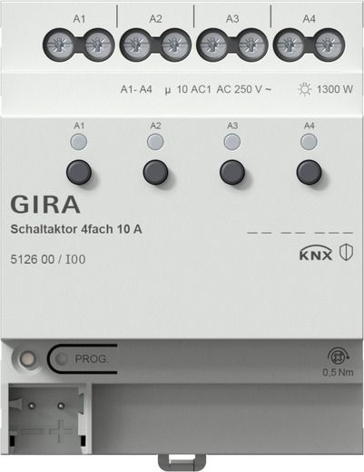Gira 512600 Schaltaktor 4-fach 10 A für KNX