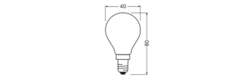 Ledvance 4099854439216 LED CLASSIC PP, 320 °, 3,4 W, 827, 470 lm, E14, dimmbar