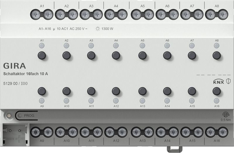 Gira 512900 Schaltaktor 16-fach 10 A für KNX