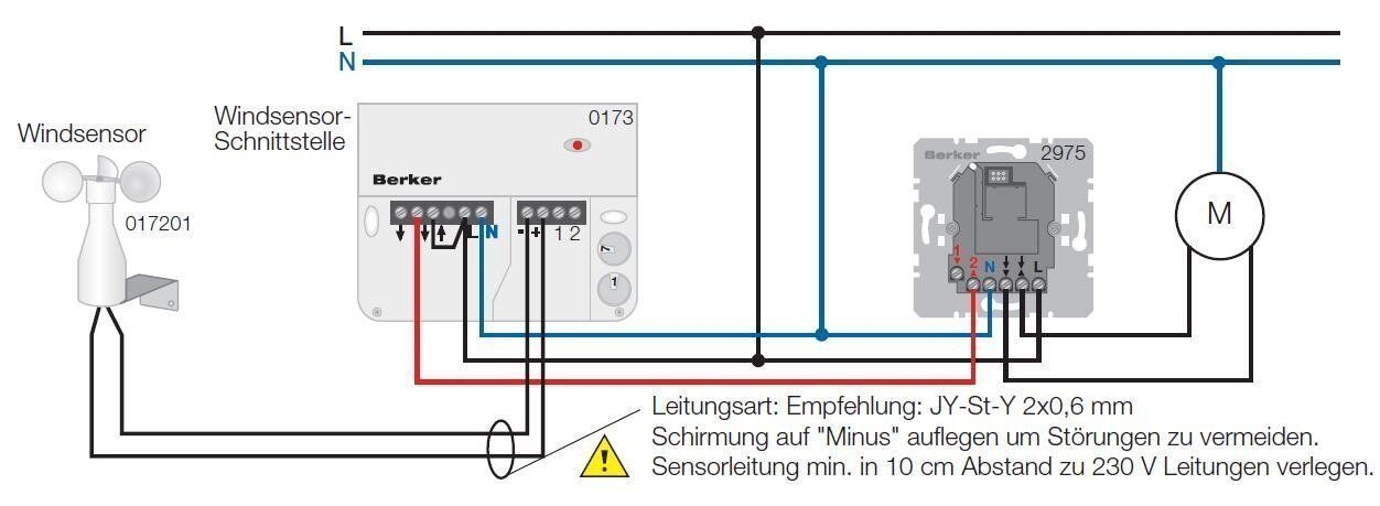 Berker 173 RolloTec Windsensor-Schnittstelle Hauselektronik, polarweiß