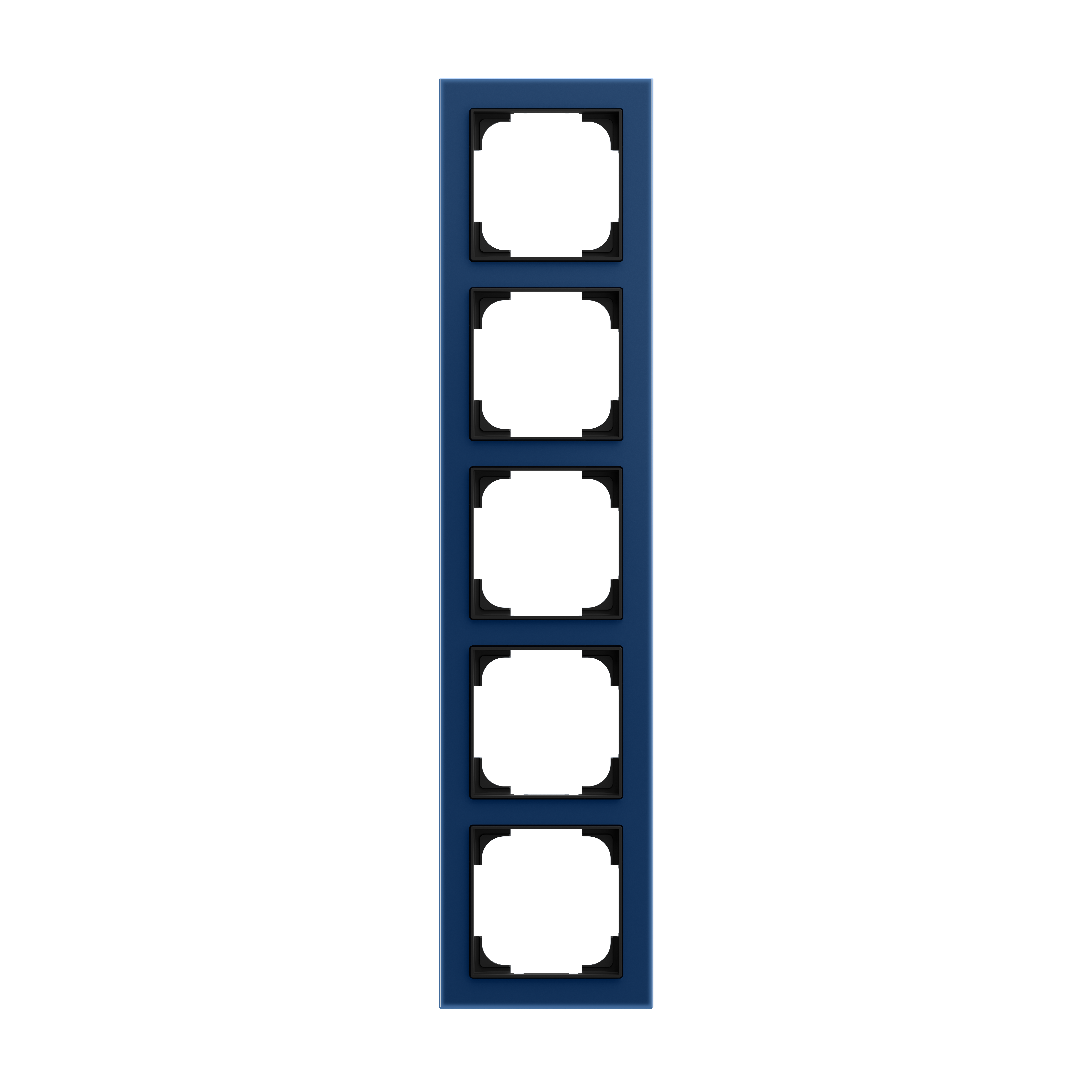 Busch-Jaeger 1725-4028 Abdeckrahmen 5-fach, Busch-art linear, glas blau matt