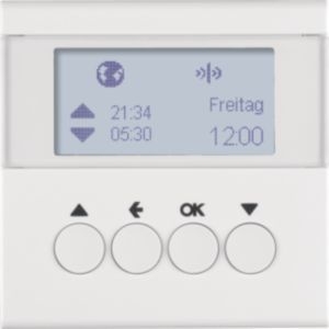 Berker 85745189 KNX-Funk Jalousie-Schaltuhr, quicklink, mit Display, S.x/B.x, polarweiß glänzend