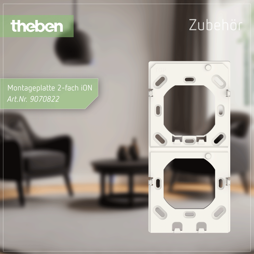 Produktdetails zur 2-fach Montageplatte iON für einfache Anbringung von Tastsensoren
