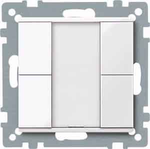 Merten 617225 Taster 2-fach plus, System M, aktivweiß glänzend