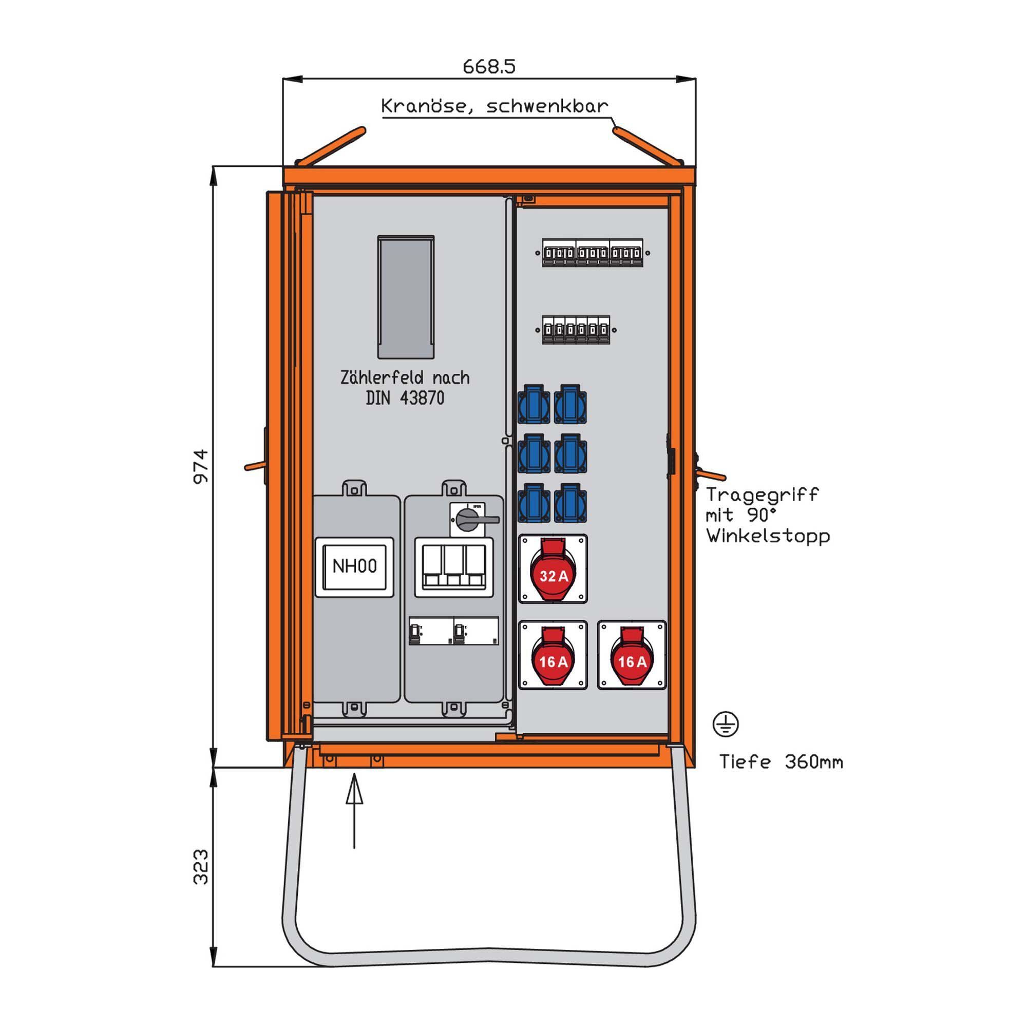 Walther WAV0131R1 Anschlussverteiler 44kVA