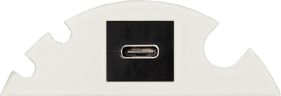 EVOline® 159909130400 Verschlussplatte mit Multimediaeinsatz für Circle80, USB-C 3.1 Buchse mit 1 m Kabel, USB-C Stecker, weiß
