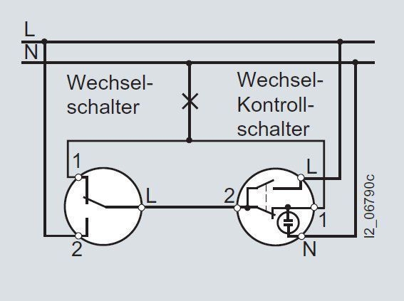 Siemens 5TA2108, Kontrollschalter mit Glimmlampe, Aus/ Wechsel