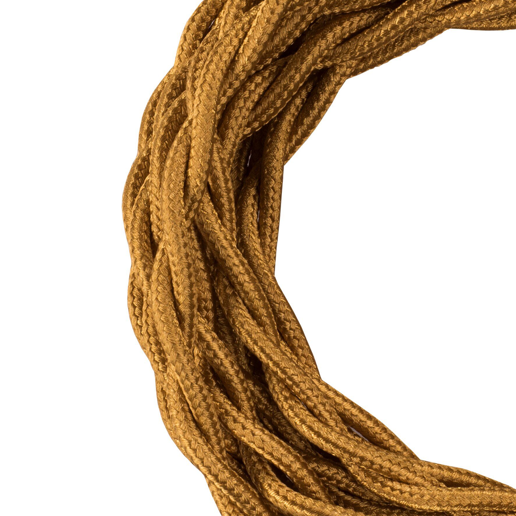 BAILEY 140314 Textilkabel 2x0,75mm², gedreht, Länge 3m, gold metallic
