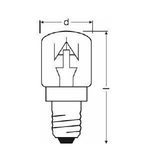 LEDVANCE SPC.OVEN T CL 15 Backofenlampe 15W/85lm,  E14, klar