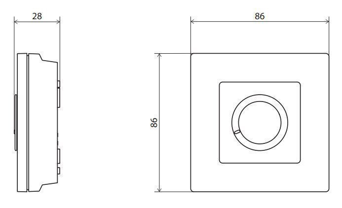 Devi 088U1080 Danfoss Icon, Funk Raumthermostat mit Einstellrad, Aufputz