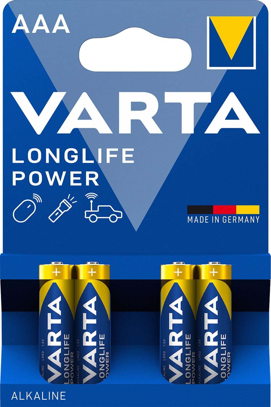 Varta Longlife Power Batterien AAA/Micro 1.5V 1240mAh, 4 Stück