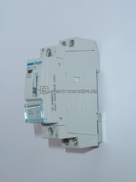 Hager ERC216 Installationsrelais, 2-polig, 16A, 2 Schließer, 230V
