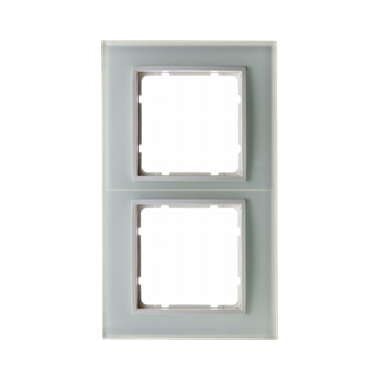 Berker 10126909 Glasrahmen 2-fach, B.7, Glas polarweiß/polarweiß matt