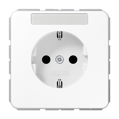 Jung CD1520NAWW Schutzkontakt-Steckdose, 16 A 250 V ~, mit Schriftfeld, Duroplast, Serie CD, alpinweiß
