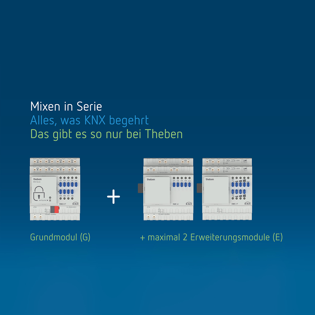 Theben 4930200 RMG 8 T KNX Schalt-/Jalousieaktor 4/8-fach, Grundgerät