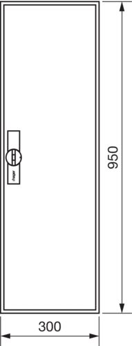 Hager ZB21W, univers Z Leerschrank m. Tür IP54, H=950 mm, 1 Feld