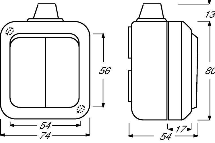 Busch-Jaeger 2601/5 WDI Serien-Schalter, Aufputz IP66