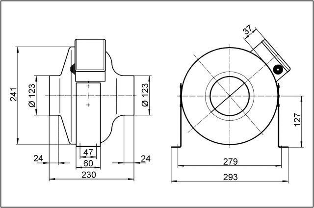 Maico ERR 12/1 Radial-Rohrventilator, 125mm