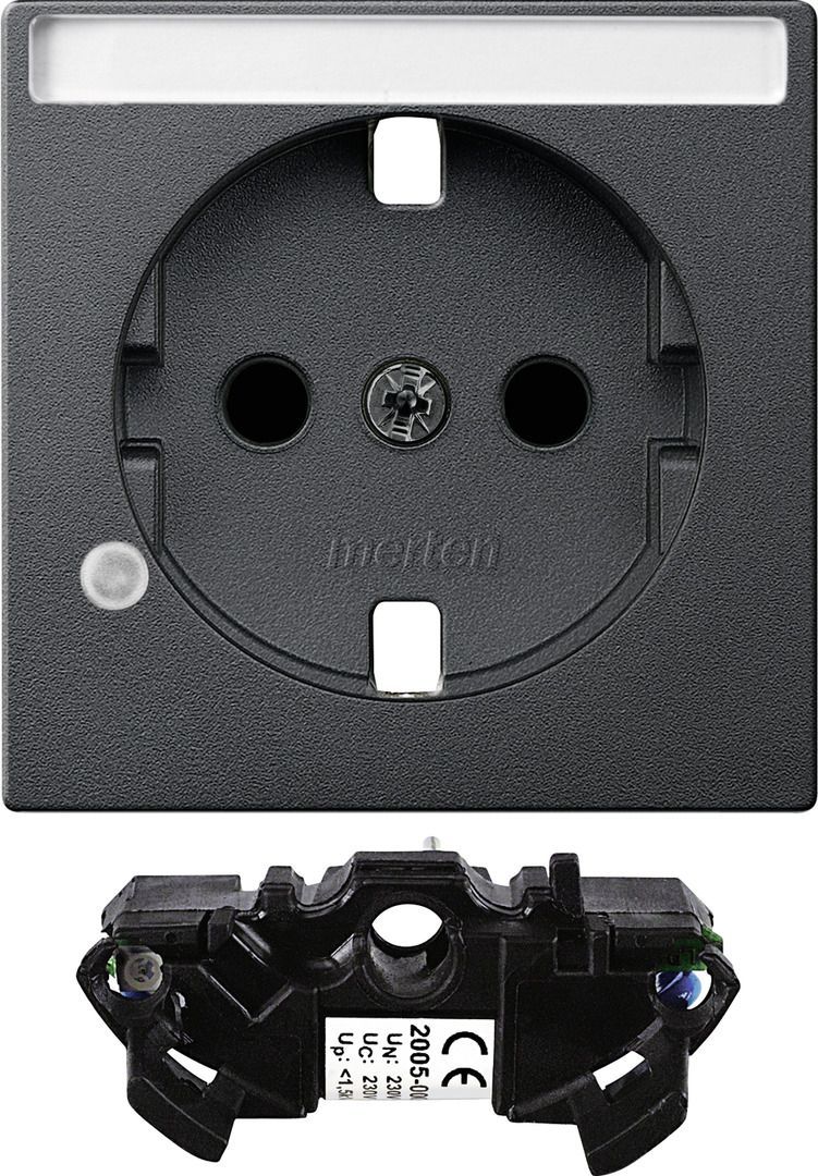 Merten MEG2335-0414 Erweiterungsset Überspannungsschutz für Schutzkontakt-Steckdosen, System M, anthrazit