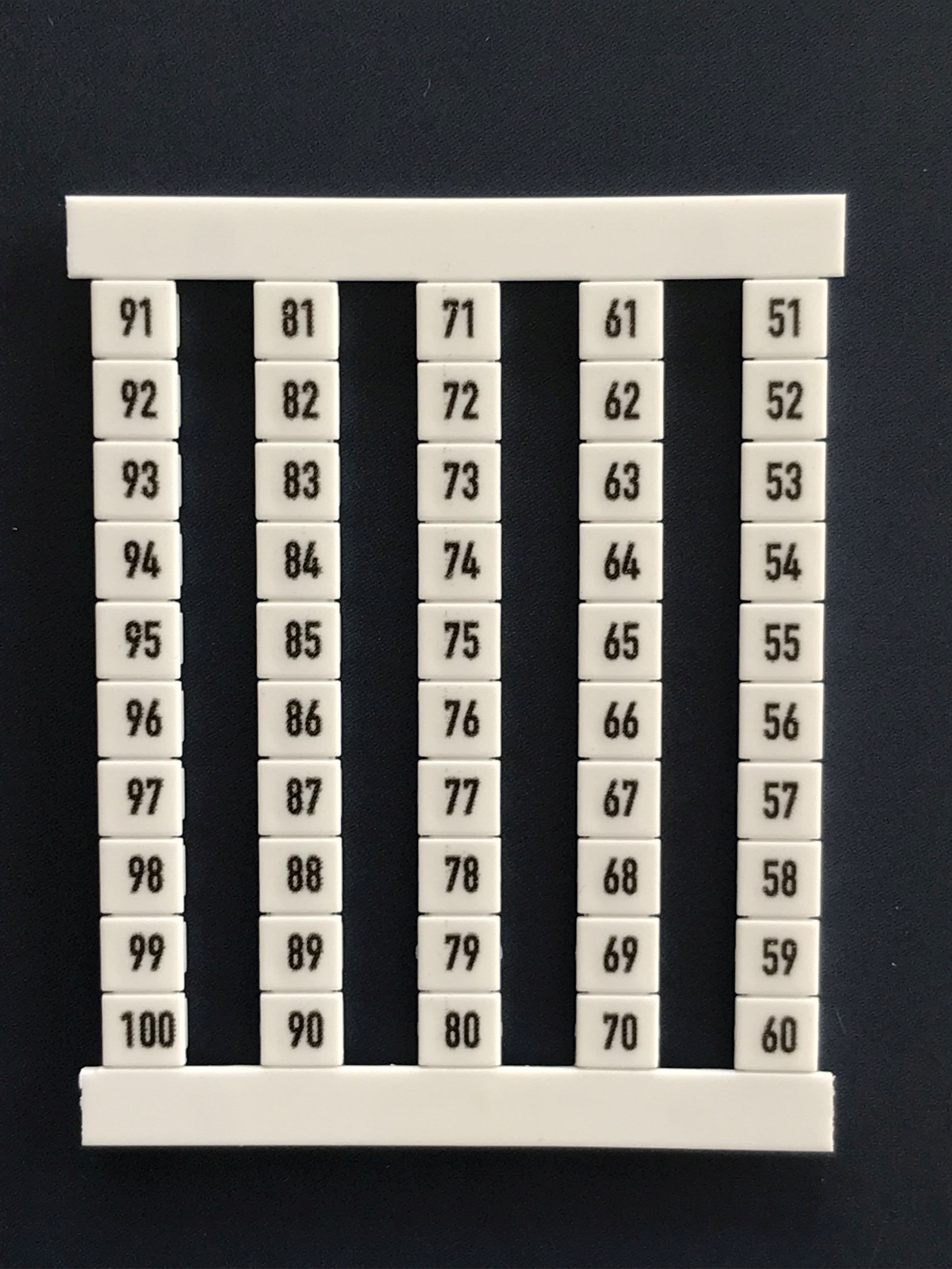 Weidmüller DEK5 FS 51-100 Klemmenmarkierung 5x5mm, Zahlen 51-100 senkrecht