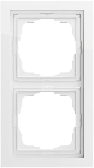 Gira 0212705 Abdeckrahmen 2-fach für flachen Einbau, Gira F200, reinweiß glänzend