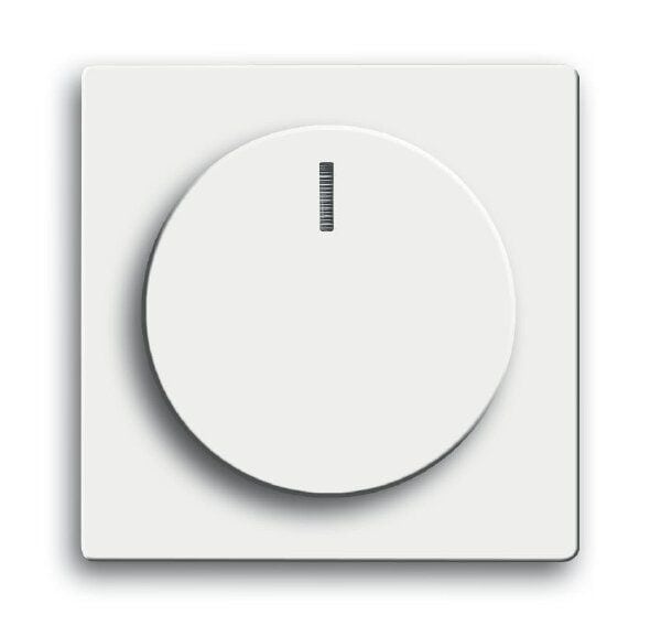 Busch-Jaeger 6540-84-102 Zentralscheibe für Drehdimmer mit transparentem Leuchtring, studioweiß glänzend, Plattform 63