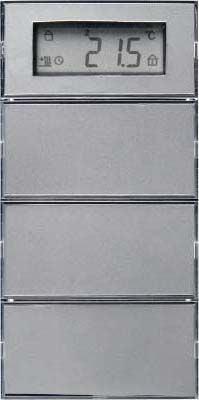 Berker 75663785 KNX Tastsensor 3-fach mit Temperaturregler, Beschriftungsfeldern und Display, S.1, B.3/B.7, für anthrazit und alu