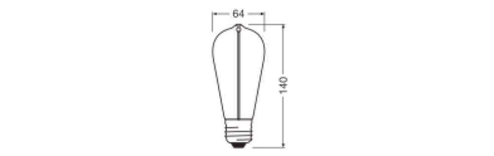 Ledvance 4099854049873 Vintage 1906® LED EDISON, < 360°, 2,2 W, 827, 120 lm, E27, nicht dimmbar