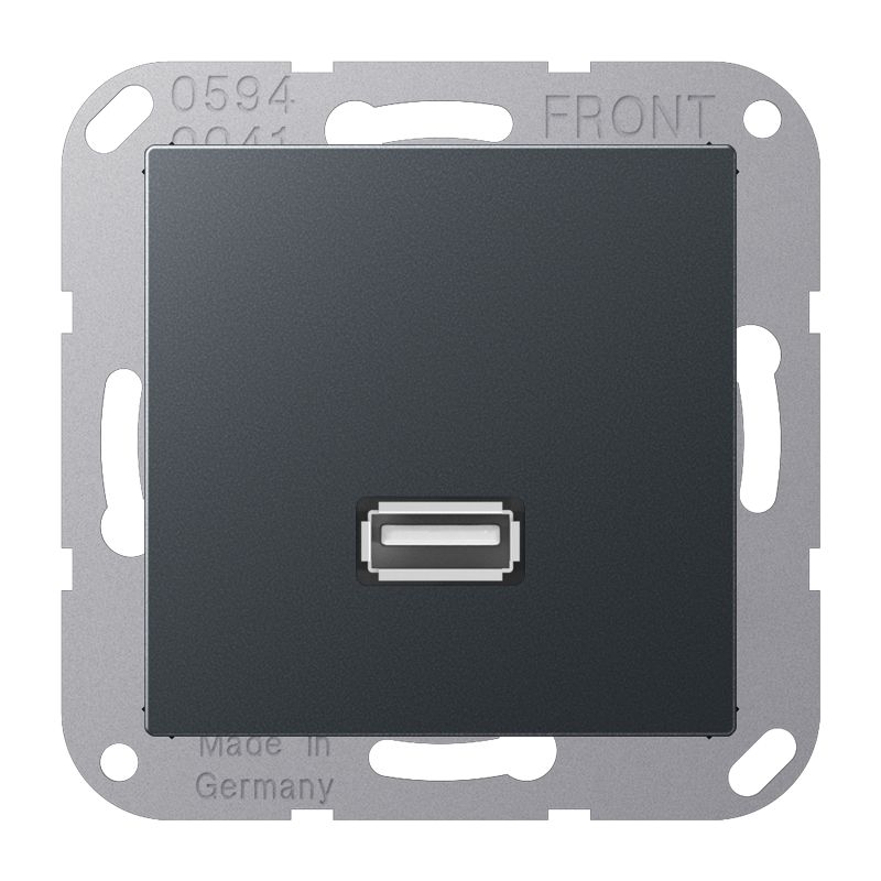 Jung MAA1122ANM USB 2.0, Thermoplast lackiert, Serie A, anthrazit matt