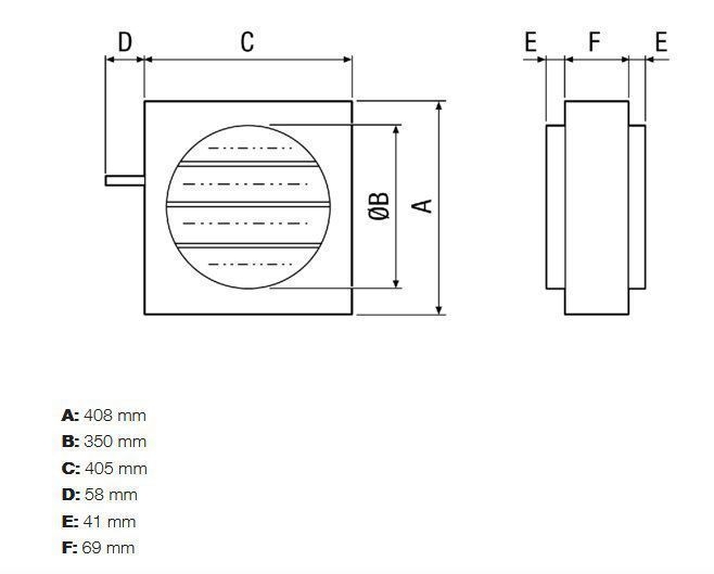 Maico JRE 35 Jalousie-Regelklappe für Stellmotor, DN 350