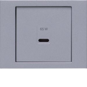 Berker 48607003 Zentralstück für USB Ladesteckdose Typ C, K.x, alu matt