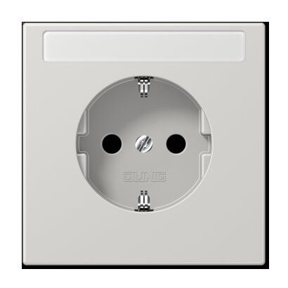 Jung LS1520NALG Schutzkontakt-Steckdose, 16 A 250 V ~, mit Schriftfeld, Duroplast, Serie LS, lichtgrau