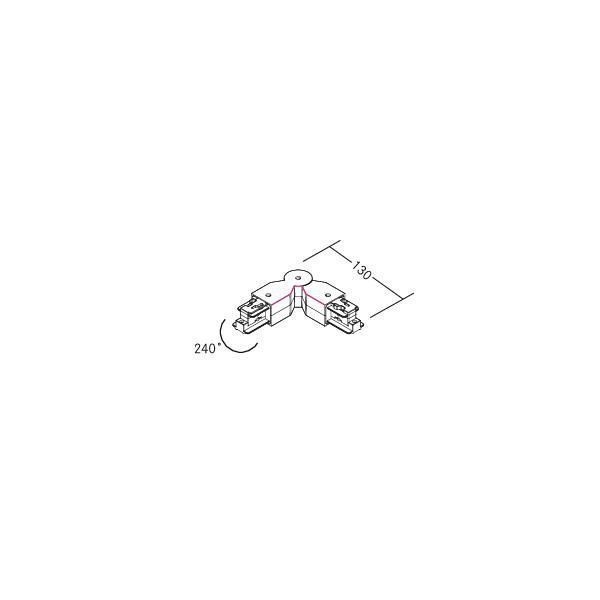 Brumberg 88134080 Flex-Eckverbinder zu Stromschiene 88101-88104, 240° schwenkbar, Schutzleiter innen, schwarz