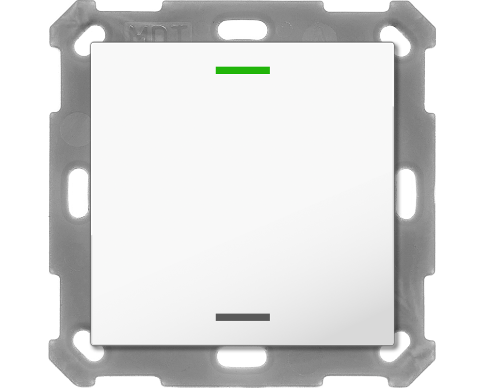 MDT BE-TAL5501.01 KNX Taster Light 55 1-fach, RGBW, Reinweiß glänzend, Neutral
