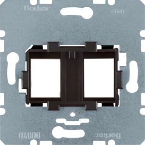 Berker 454107 Tragplatte mit brauner Aufnahme 2-fach für Modular Jack, S.x/B.x/K.x/Q.x/R.x