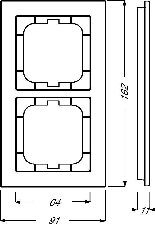 Busch-Jaeger 1722-225 Abdeckrahmen 2-fach, Busch-axcent, glas sonne matt