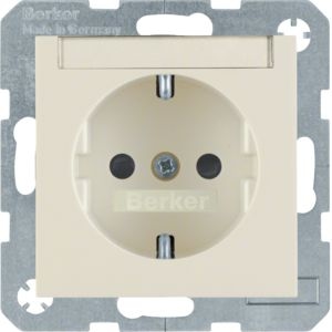 Berker 47498982 Schutzkontakt-Steckdose mit Beschriftungsfeld und erhöhtem Berührungsschutz S.x/B.x weiß glänzend