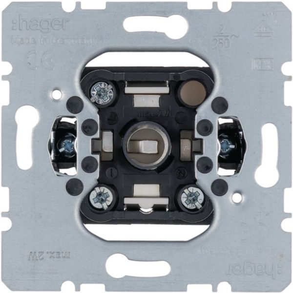 Hager WDE5101 Drucktaster / Lichtsignal E10, Schießer, 2 A, Wipp-Einsatz, Unterputz