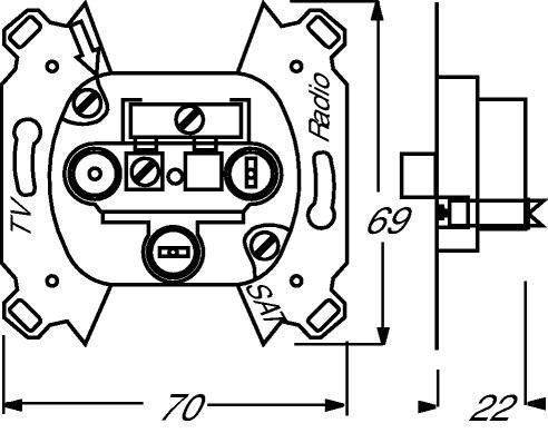 Busch-Jaeger 0232-101 Antennnen-Dose, Radio/TV/SAT