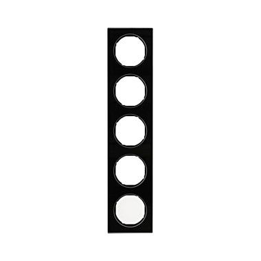 Berker 10152216 Rahmen 5-fach, R.3, Glas schwarz