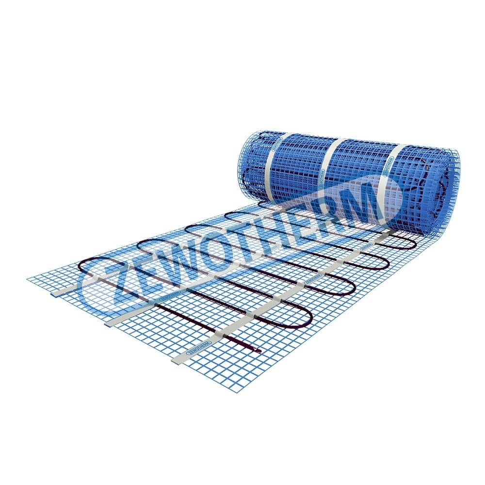 Zewotherm 11330002 Elektro-Heizmatte 150 W/m², 2,0 m², 230 V, 4 mm ausrollbare Dünnschichtmatte, Styropor geeignet, vorverlegte Heizleitung, mit Anschlusskabel, ohne Raumthermostat