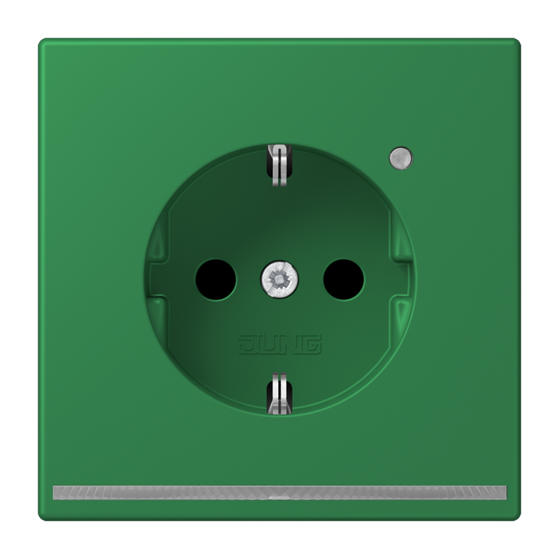 Jung LC1520OLNW219 Schutzkontakt-Steckdose mit LED-Orientierungslicht, Safety+, Les Couleurs® 32050, vert foncé