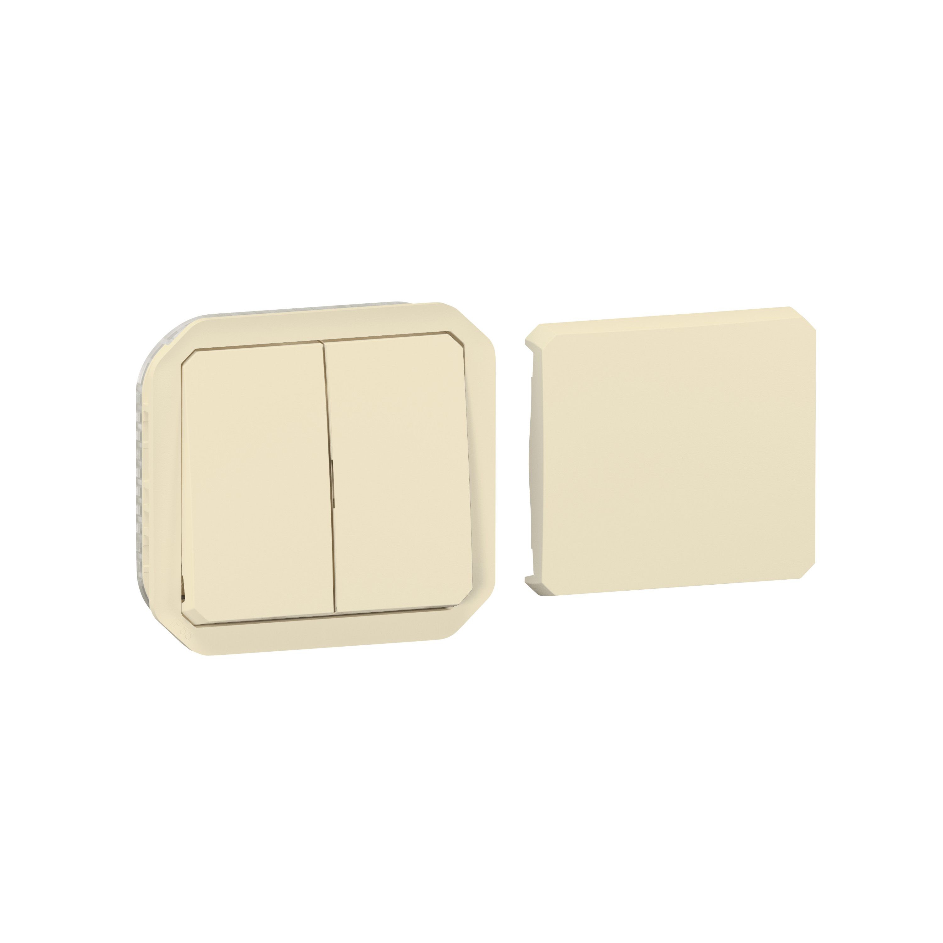 Legrand 069809L Plexo New Einsatz Multifunktionsschalter wahlweise Wechselschalter 10 AX, Taster 10 A, beige