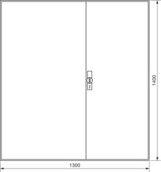 Hager ZB55S, univers Z Leerschrank m. Tür IP44, H=1400mm, 5 Felder